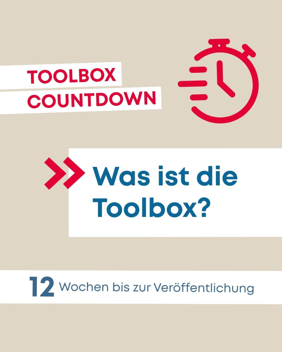Grafik mit dem Begriff "Toolbox-Countdown" und der Frage "Was ist die Toolbox?"
