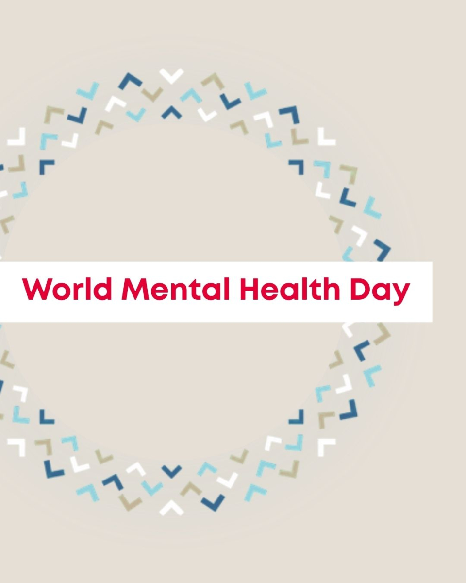Die Grafik zeigt den Schriftzug "World Mental Health Day" 